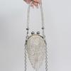 Silver Crystal Ball Mini Chain Crossbody Bag With Sparkling Rhinestones For Daily Use