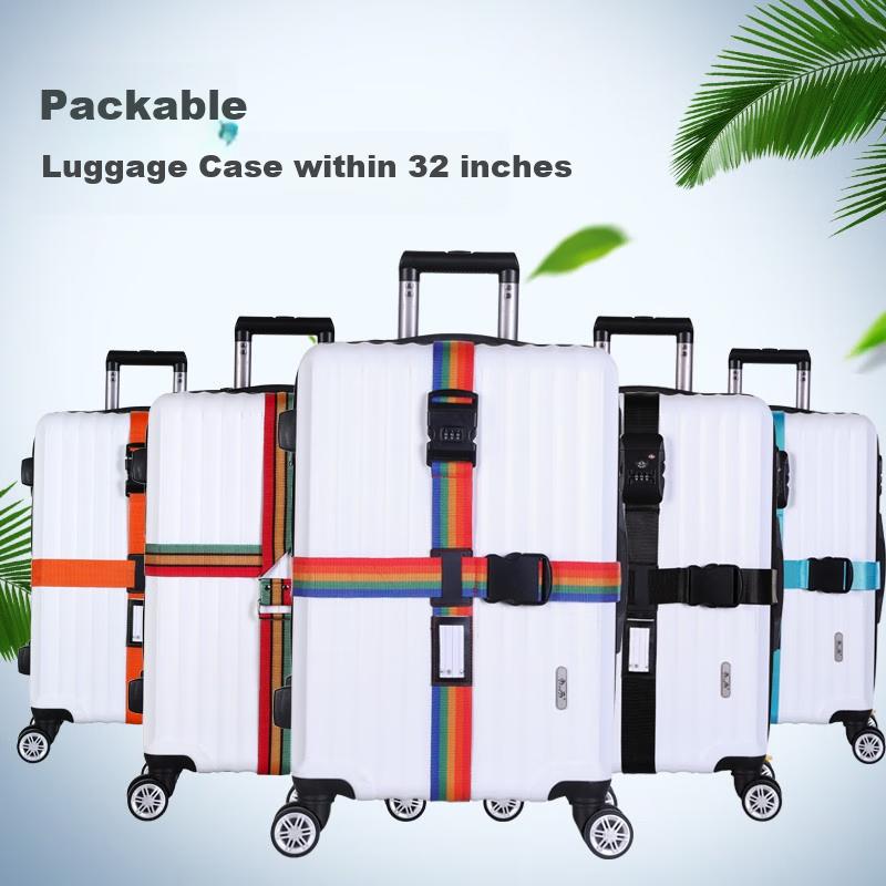 Etravel Cross-Shaped Packing Strap with Combination Lock, Luggage Safety Tie-Down Strap, Colorful Version with Combination Lock