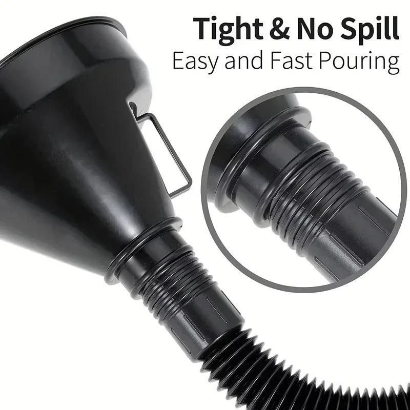 1 Pc Multi Functional Flexible Funnel: Spill-Proof Oil Changing Tool with Wide Mouth & Handle Automobile