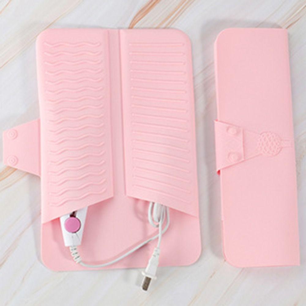 Silicone Straightener Storage Pouch Folding Curling Iron Carrying Case Travel Case