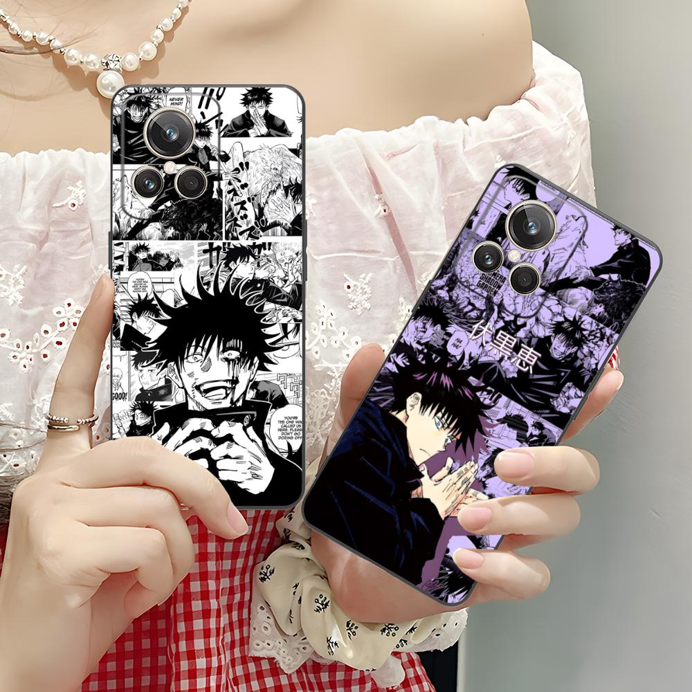 Jujutsu Kaisen Megumi Handyhülle für Realme 15 14 13 12 11 10 9 Pro Plus T i Lite 5G Bunte Druckabdeckung Hübsche Abdeckung