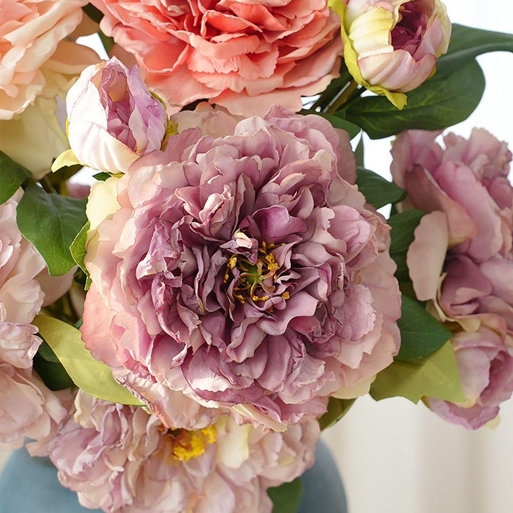 49CM Peony Artificial Flowers Big Peonies Fake Flowers Simulation  For Wedding Home Decoration