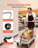 Platform Truck, 907.18 Kg Capacity, Heavy Duty Steel Flatbed Cart with Swivel Wheels and Handle, Foldable Platform Hand Push Truck Dolly, for