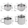 170/200/250/280 ml Edelstahl-Kaffeetasse Milchtasse und Untertassenset mit Untersetzerlappen Löffelgriff Leicht zu reinigen und wiederverwendbar