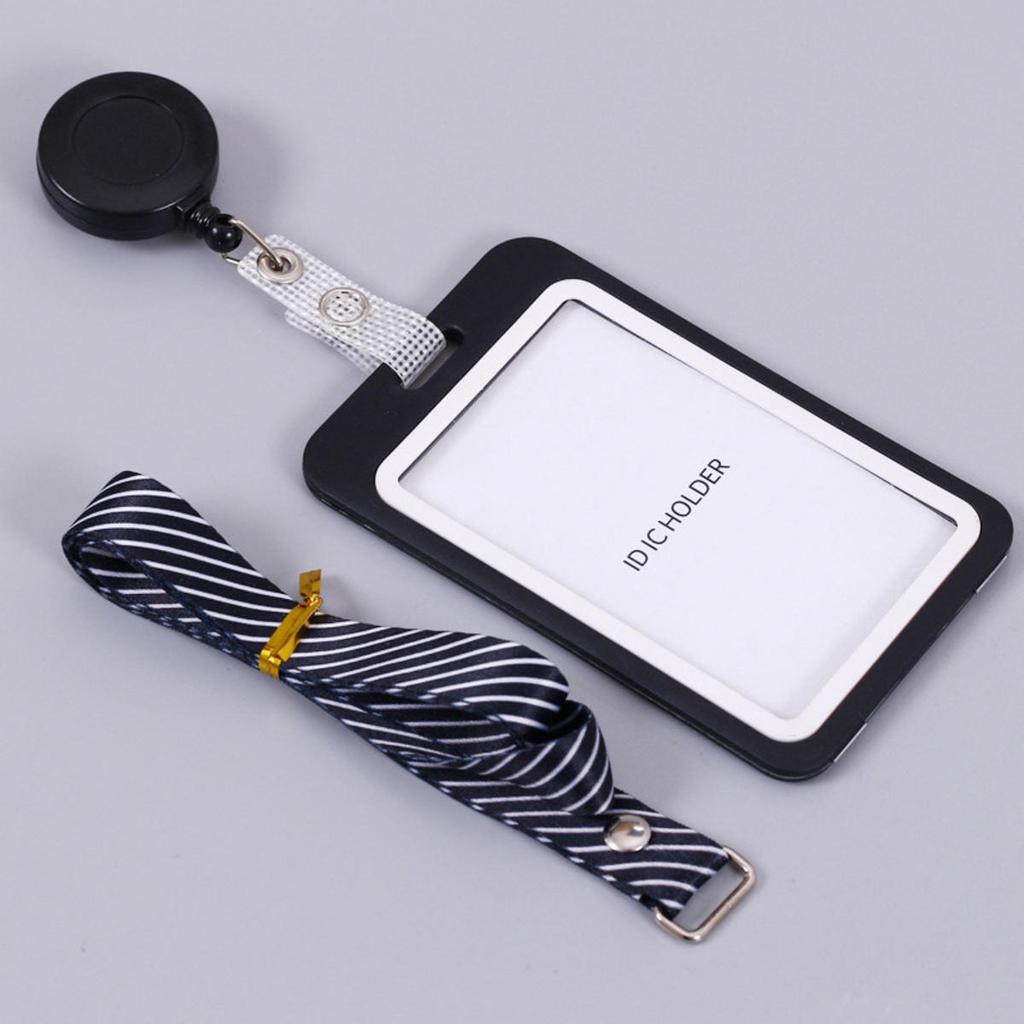 Lanyards Credential Holder Transparent Retractable Badge Reel with Lanyard Nurse Accessories for Work Removable ID Card Holder