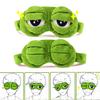 Funny Sad Frog Eye Mask Soft Plush Frog Blindfold Light-Blocking Breathable Sleep Mask for Travel Office Home Novelty