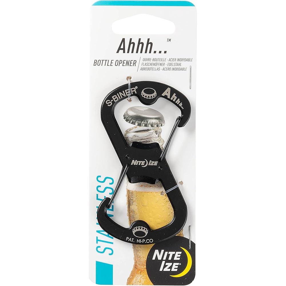 Nite Ize S-Biner Bottle Opener Black Durable Stainless Steel Multi-Tool