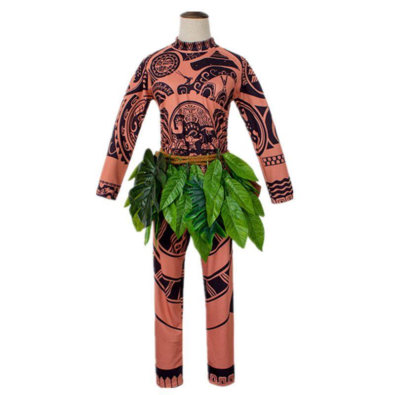 Jujiyuan Cosplay Moana Maui Halloween Adult Cosplay Anime Costume Set