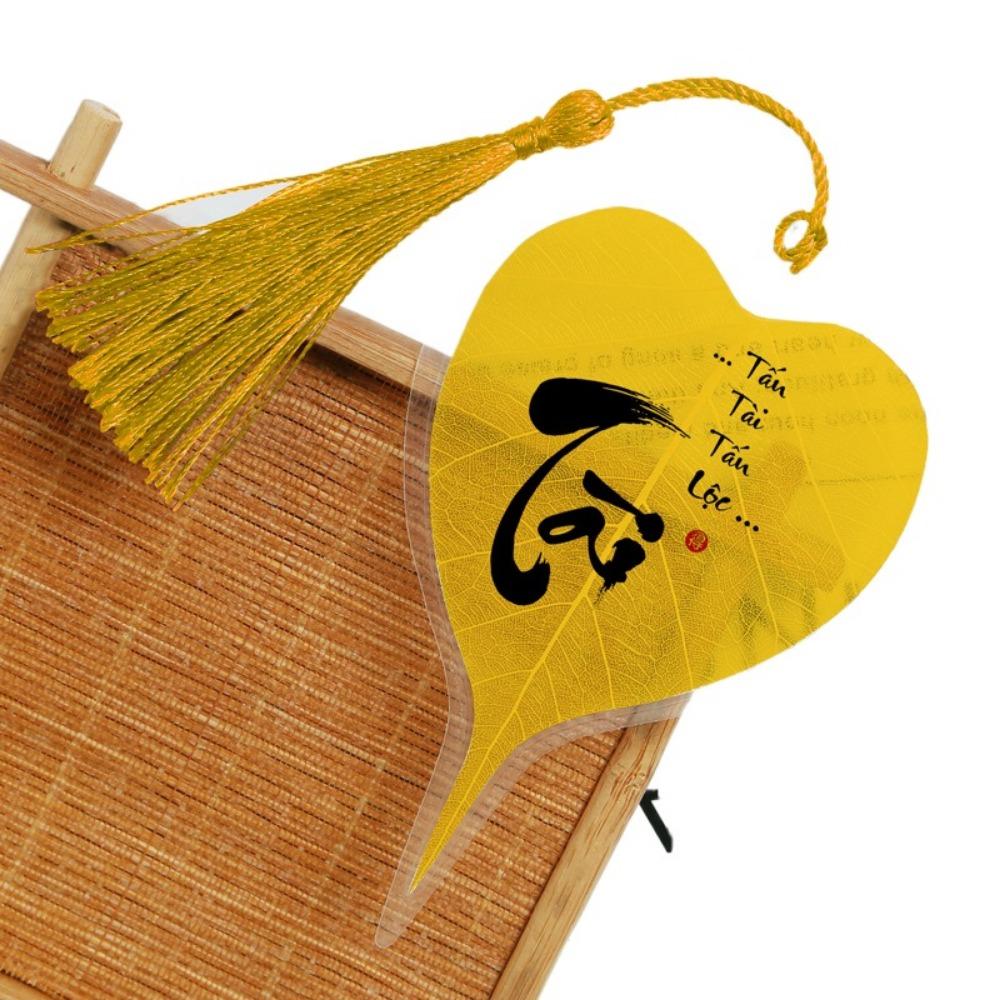 5Pcs DIY Bodhi Leaf Vein Bookmark Handmade Bookmark Pendant Vintage Southeast Asian Bookmark Home