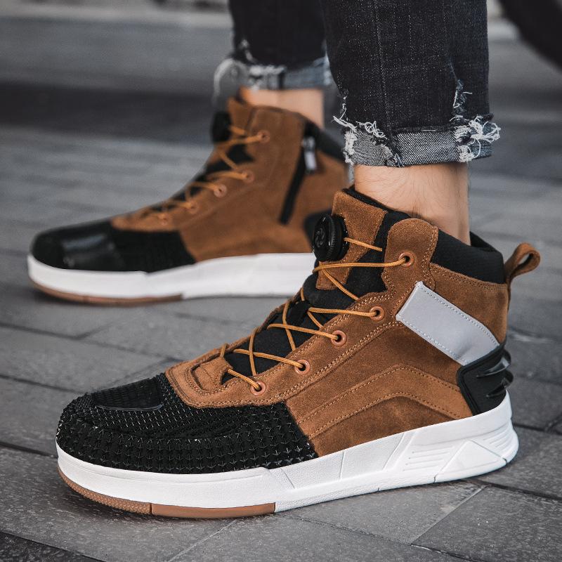 Leather motorcycle shoes motorcycle riding shoes male rider four seasons off-road motorcycle boots racing short boots four seasons motorcycle travel