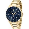 R8873640008 Men's Watch with Gold Strap Blue Dial, 44mm + Box