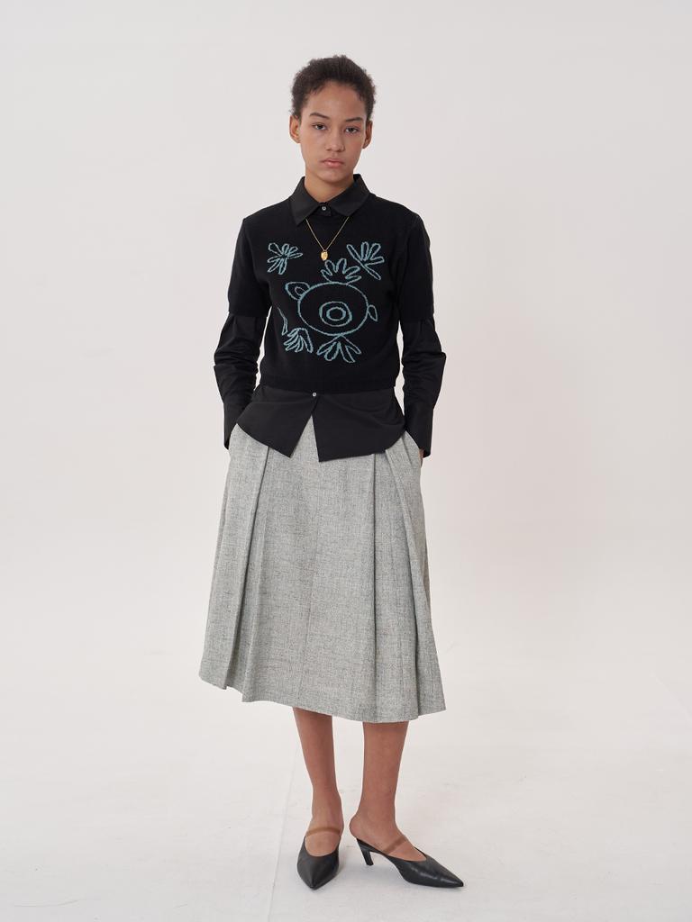 VIMUN Jacquard Crop Knit_Black