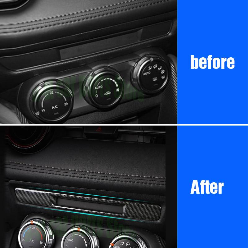 For Mazda CX-3 CX32017 2018  Car Console Center Chair Heating Display Panel Cover Frame Carbon Fiber Interior