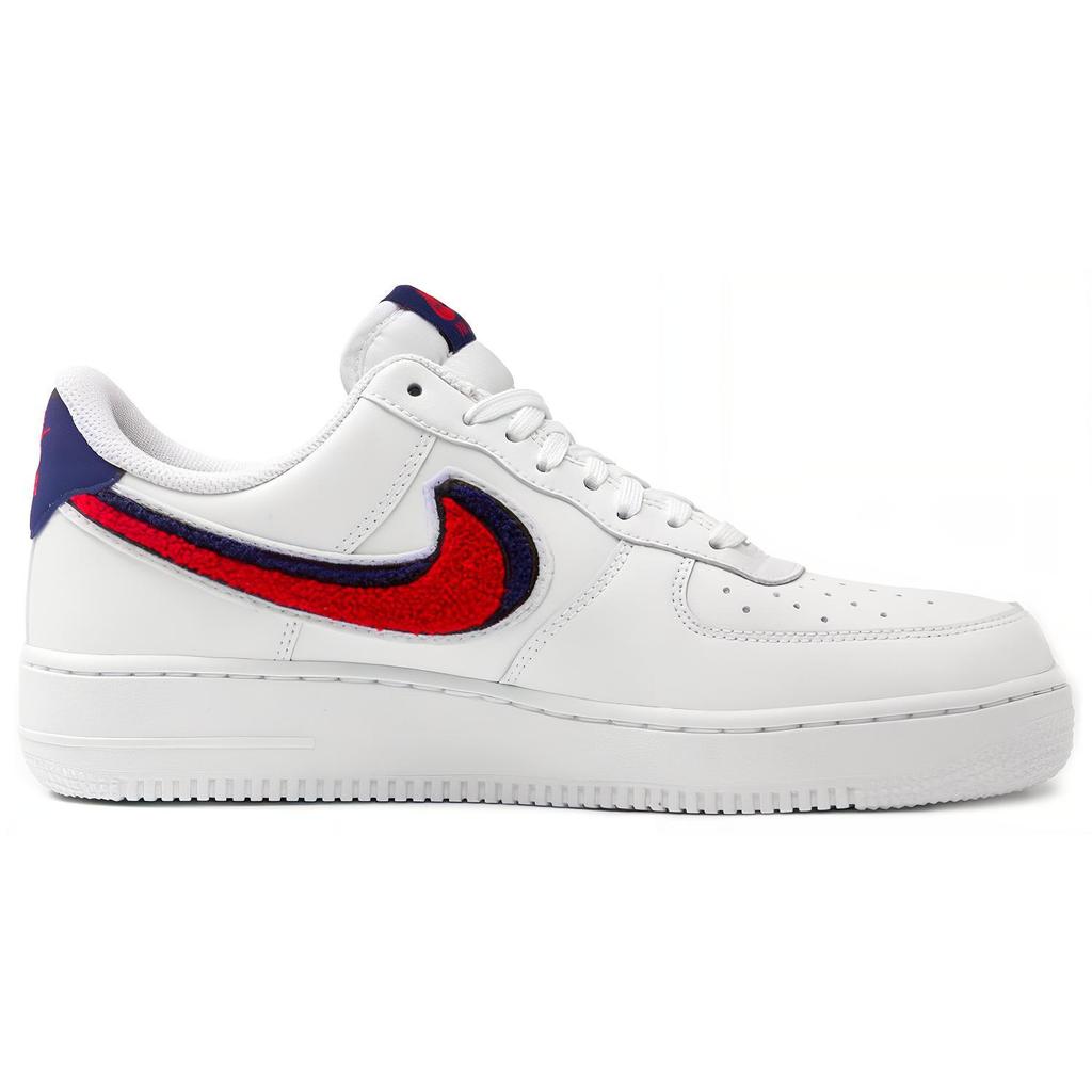 New Nike Air Force 1 Low 3D Chenille Swoosh White Red Blue 823511-106