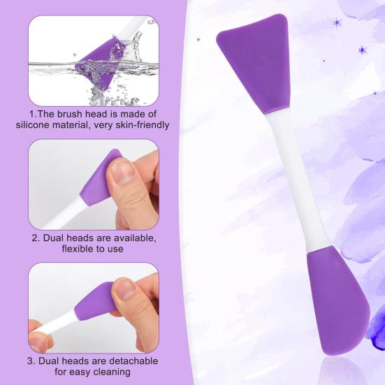 Silicone Face Mask Brush Dual-Ended Mask Spatula Soft Mud Mask Applicator for Creams Clay Masks DIY Skincare Tools for Sensitive Skin