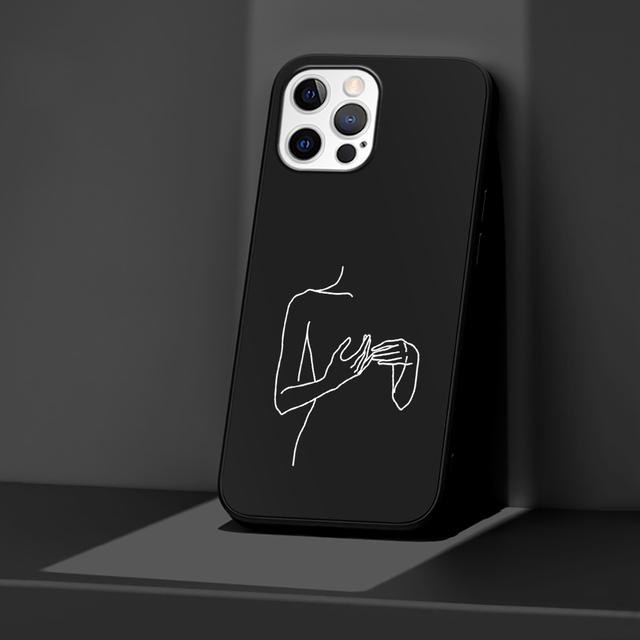 Telefoniümbris Apple Iphone 14 11 13 Pro Max 12 Mini Xr 7 8 +Se 2020 Xs 6 6s Plus Line Art Woman abstraktne silikoonist tagakaas