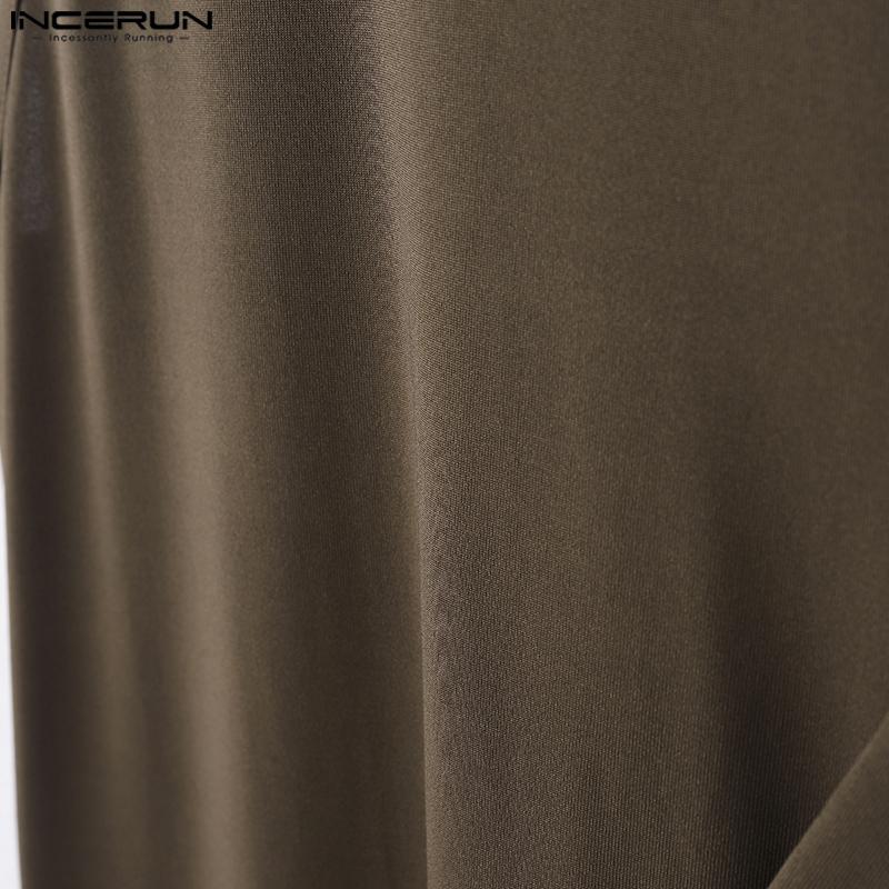 INCERUN Men Sleeveless Irregular Hem Splits Casual Long Tank Tops