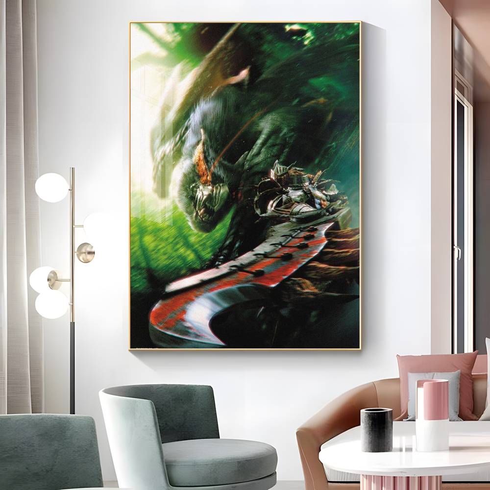 1 Stück Klassische Spiele M-Monster H-Jäger Poster Aufkleber Druck Wasserdichte Wandkunst Für Wohnzimmer Schlafzimmer Heimdekoration