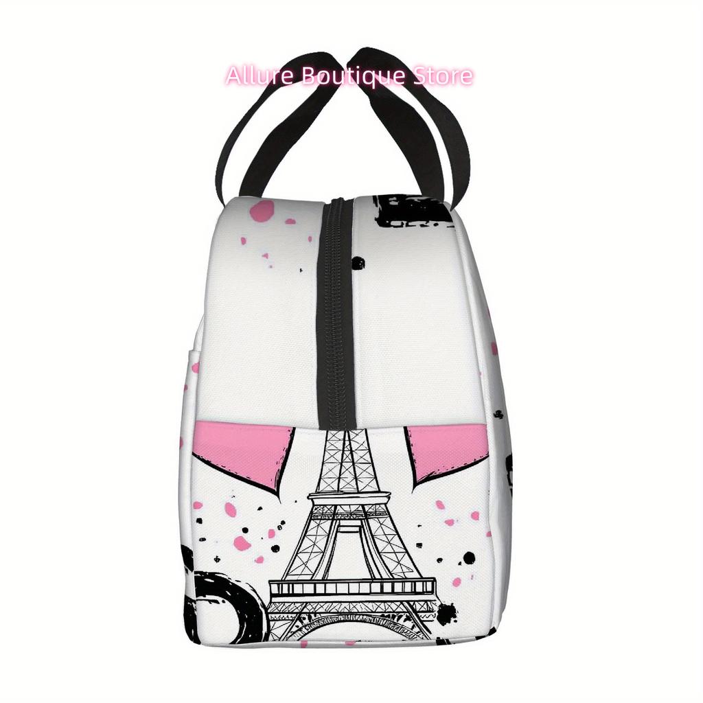 1pc, Love for Paris, Eiffel Tower Art. Printed Thermal Bag, Insulation Bag, Insulated Bag. Not for Food Contact. Suitable for Ho
