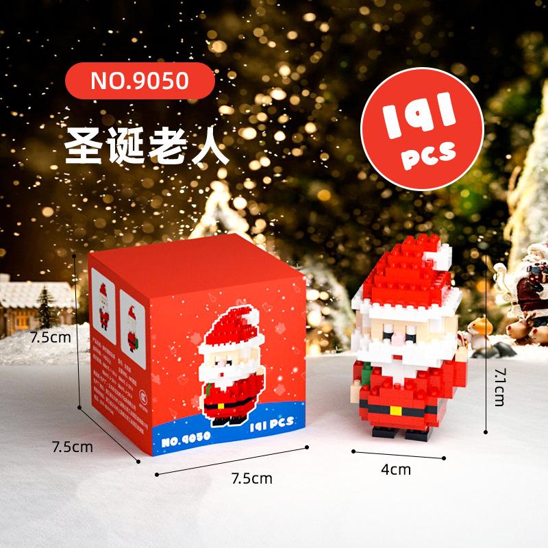 Non-Toxic Kids Christmas Toys Building Blocks Micro Bricks Diy Mini Tree Santa Claus Snowman Christmas Decorations New Year