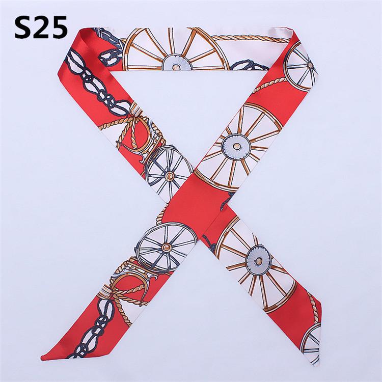 47 Colors Brand Bandana Small Silk Bag Scarf Women Head Hijab Scarf Long Skinny Scarves For Ladies Fashion Headband