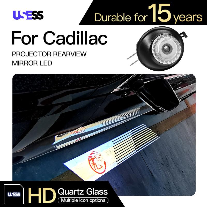 

Led Car For Cadillac CT4 CT5 CT6 ATS Escalade Rearview Mirror Welcome Light Carpet Projection Lamp Laser Ghost Modification 2 Pieces&5000K&4.5W