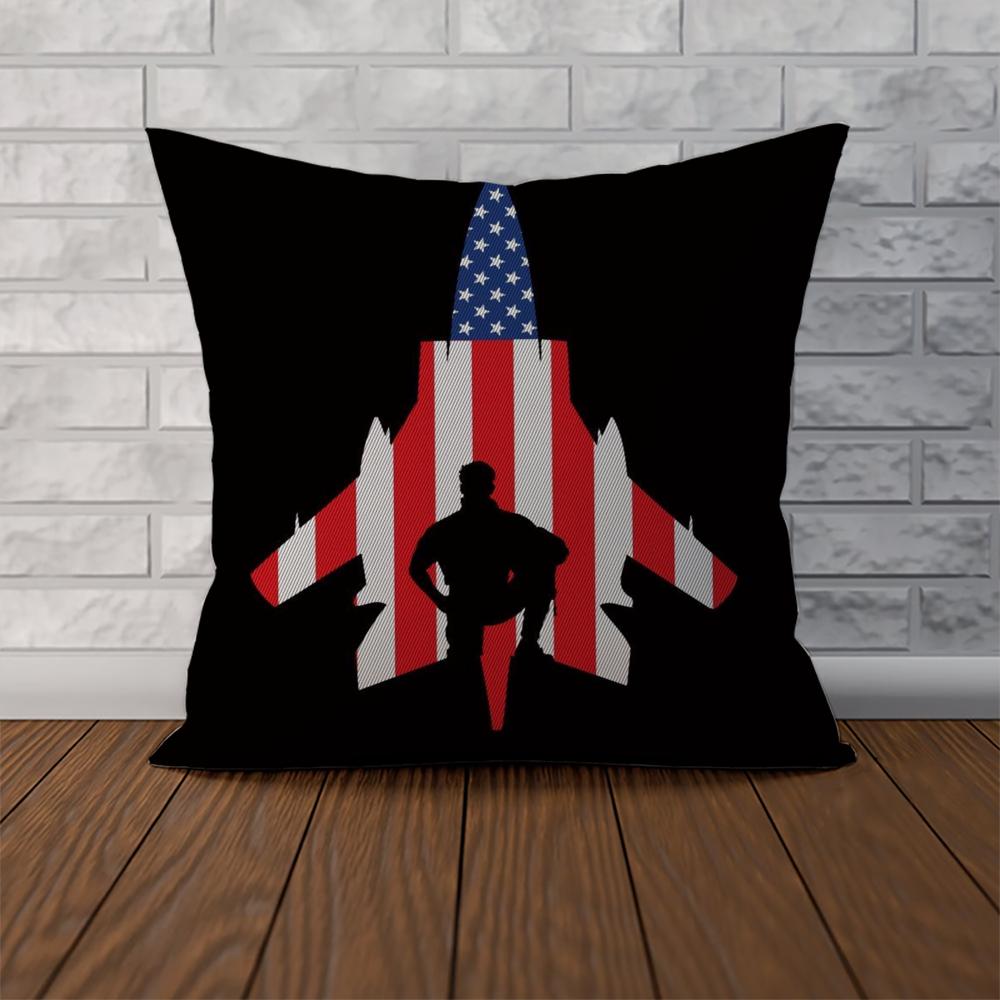 FFilm Top Gun Pillow Case For Car Sofa Decorative Home Doublesided Print Plush Square Throw Pillow Cushion Cover