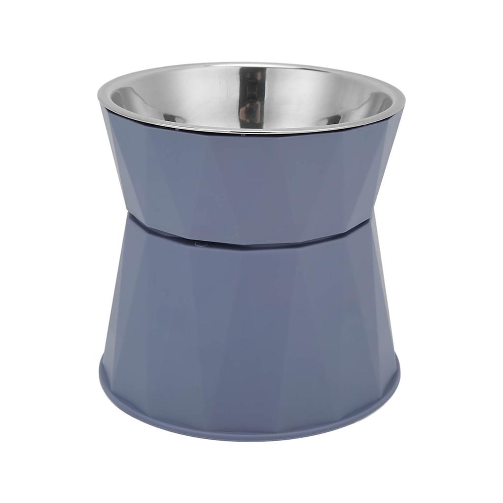 Cat Stainless Steel Bowl Increased Neck Protective Heavy Duty Cat Double Bowl for Cats DogsBlue