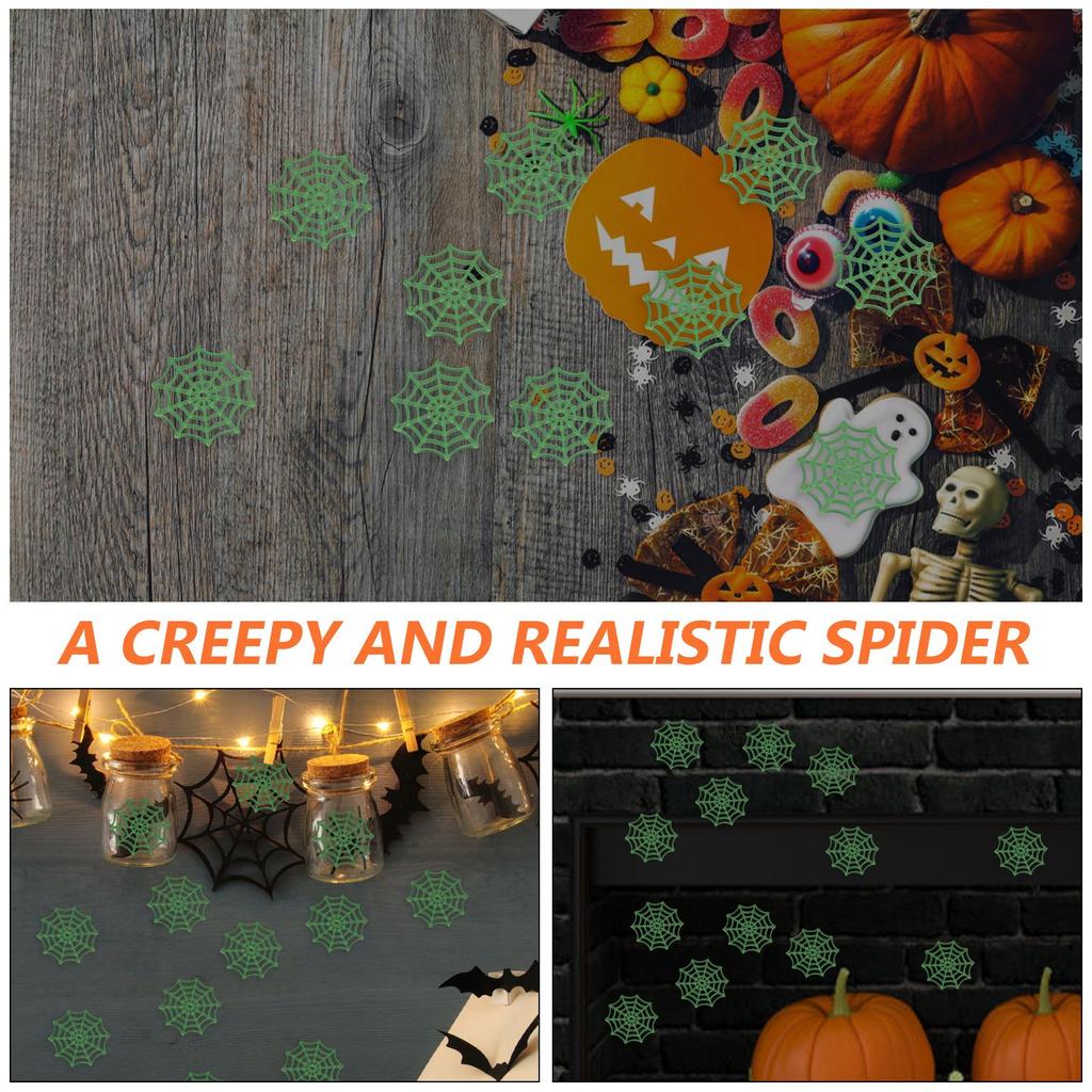 50pcs Halloween Decor Spider Web Plastic Cobweb Artificial Spider Web Holiday Accessories for Halloween Scene Decoration Props