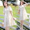 Maternity summer dress fashion high-end embroidered A-shaped skirt new pregnancy small fresh skirt
