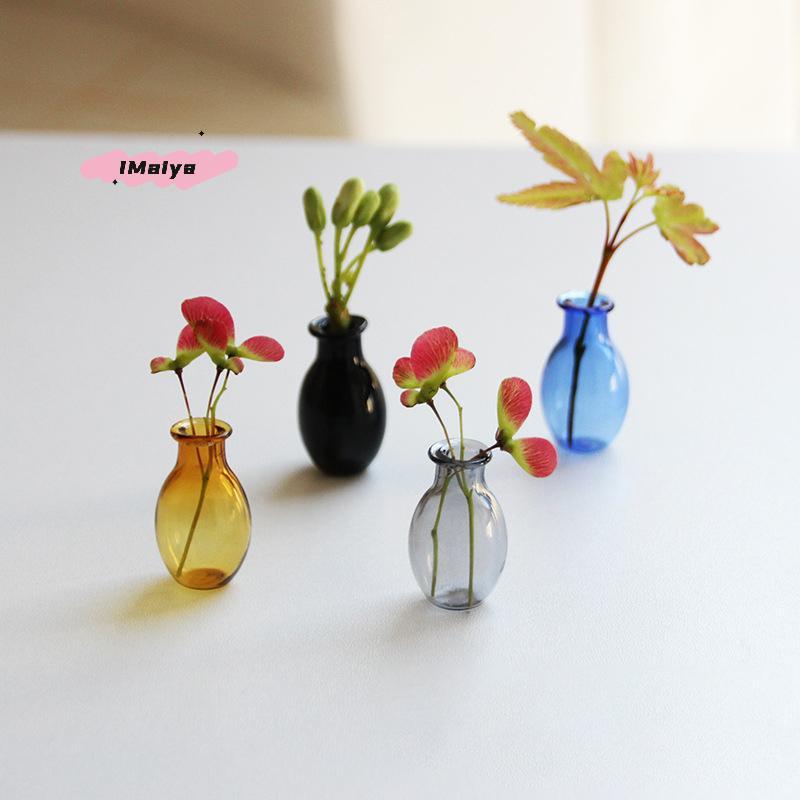 M-Mini Glass Vase Fridge Magnet Creative 3D Vase Micro Landscape Ornament Fridge Magnets Place Flower Arrangements Decoration