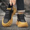 Autumn Fashion Personalized Platform Shoes Medium Help Men Color Matching Casual Martin Shoes Outdoor Retro Trendy Shoes