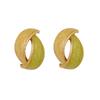 Fashionable color-block enamel earrings, elegant niche stainless steel studs, premium versatile ear jewelry