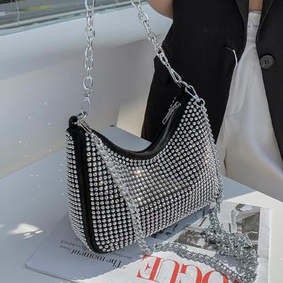 Diamond Tote Bag Underarm Bag 2024 Winter New Quality PU Leather Women's Designer Handbag Luxury Brand Shoulder Messenger Bag KTY