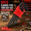 9Pcs Star Allen Wrench Set L Type Dual End Hexagon Key Spanner Kit for Screws Furniture Assembly and Mechanical Repair