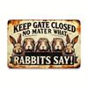 Vintage Kaninchen Metallschild Retro Ostern Bauernhaus Wandkunst Rustikal 2D Schild Große Wohnbüro Dekoration Ostergeschenk