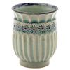 Minoru Small Green Mishima Made In Japan Maeken, Kyo-yaki, Kiyomizu-yaki, Ando, Teacup, Glaze, Carving,