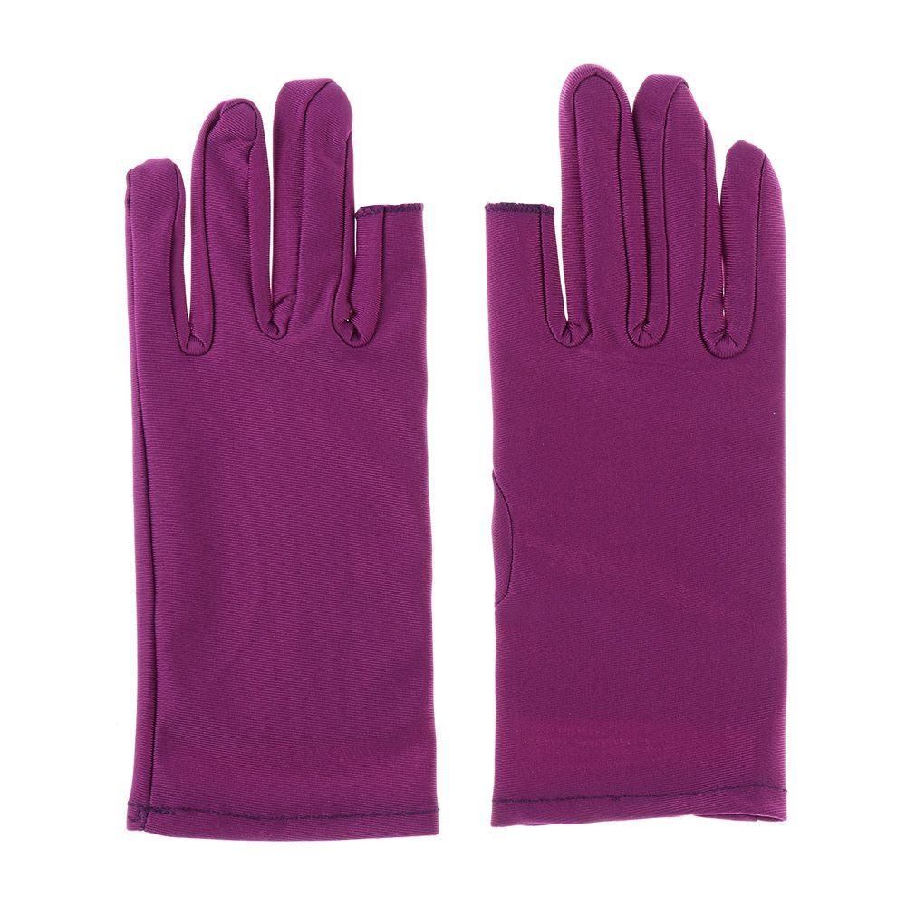 

Короткі еластичні літні рукавиці з двома пальцями для сенсорного екрану, тонкі спандексові рукавички, рукавички для водіння фіолетовий