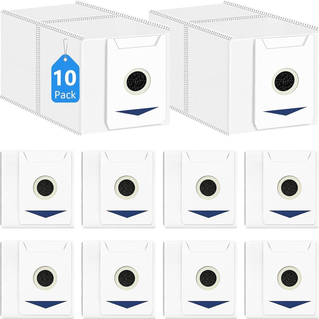 10 Pieces Vacuum Cleaner Bags Compatible with Ecovacs Deebot T30 Omni/T30 Pro Omni Vacuum Cleaner, 3L Large Capacity