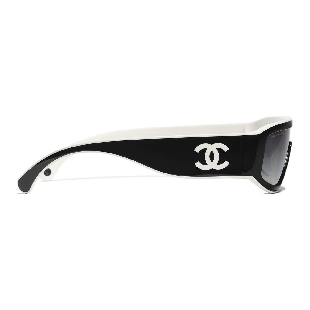 Chanel Irregular Frame Acetate Sunglasses Unisex sunglasses Black CH6057-1656/S6