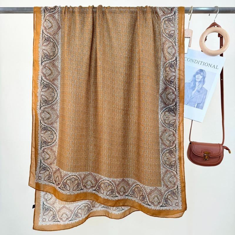 

Spring and summer retro long scarf women s personality design sense chain printed scarf fashion temperament matching scarf 85*180