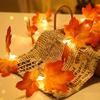 Xiaomi 1pc LED Battery Powered Double Red Maple Leaf Halloween Fall String Light Good Gift Perfect For Home Bedroom Park Patio Decor