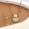 Necklace elegant small fresh pink lucky bag coin necklace accessories female versatile girl collarbone chain does not fade accessories