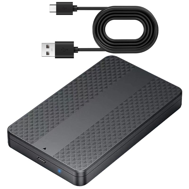 Portable 2.5inch SATAs Hard Drive Enclosure for SSDs HDDs No Screw Design ABS Construction