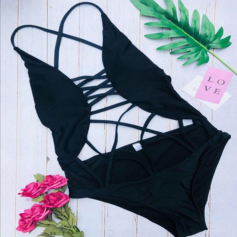 Womens One Piece Bandage Bikini Swimsuit With Push Up Design And Flattering Fit