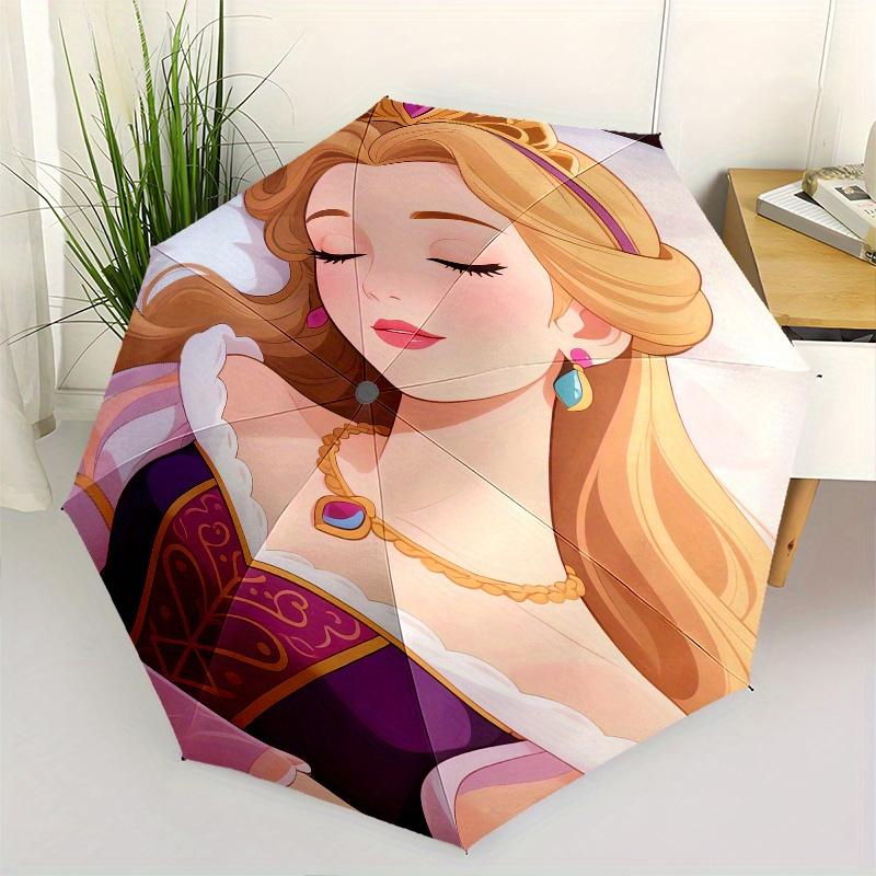 

Princess, Sleeping Beauty Automatic Opening and Closing Umbrella, Compact Travel Umbrella, Lightweight and Portable, Suitable for Beach Comm