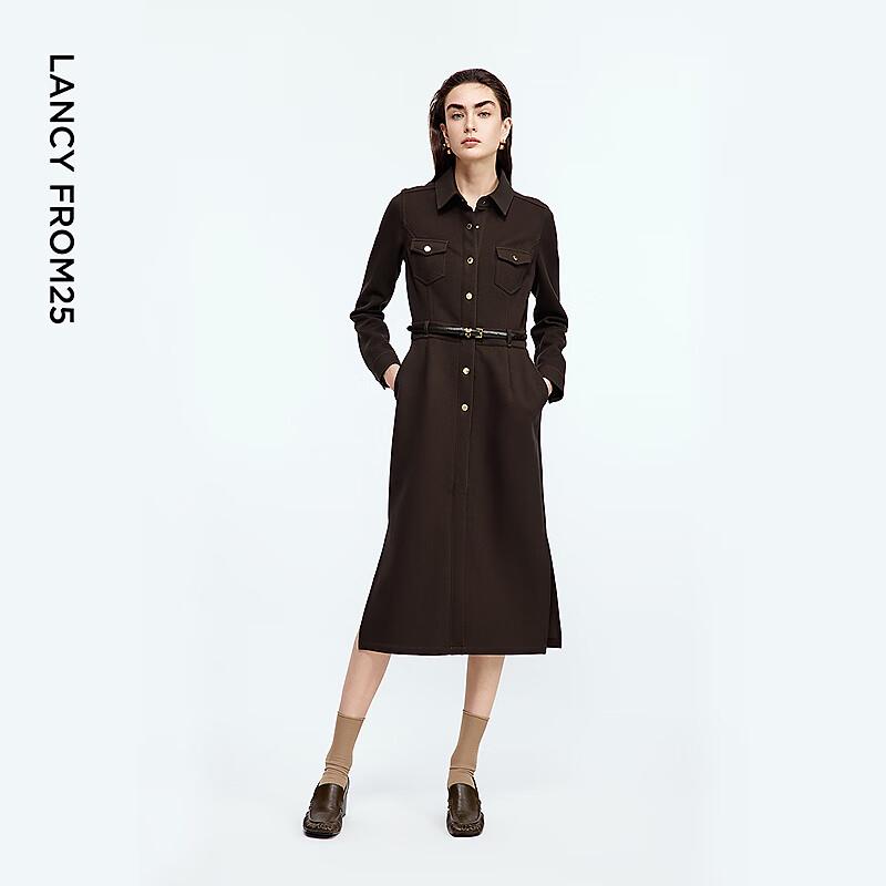 Langzi Retro A-line Shirt Dress with Belt