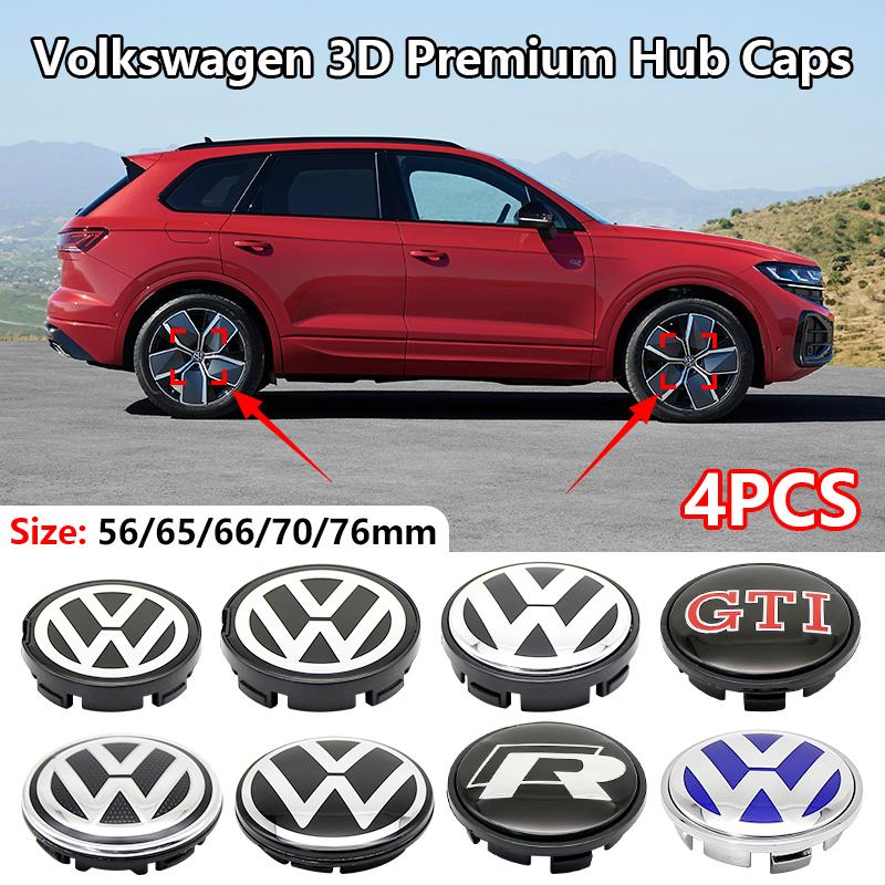 2026 Hot For Volkswagen VW 4pcs VW Wheel Center Hub Caps 56mm 65mm 66m 70mm 76mm Wheel Cover For VW Golf 4 5 6 7 Passat B5 B6 B7