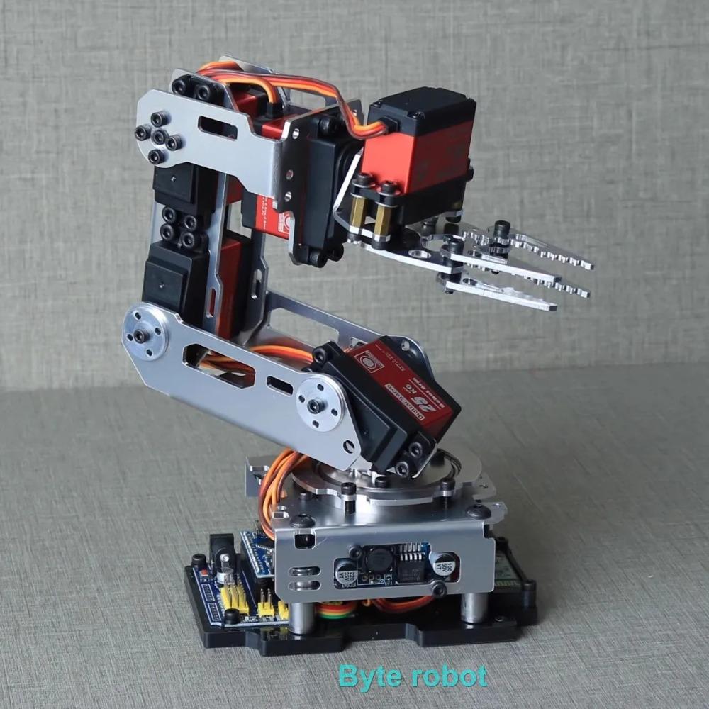 APP Control 6 Dof Metal Mechanical Arm Aluminum Alloy Bracket High Quality Robot Arm for Arduino Robot DIY Kit Programmable Arm