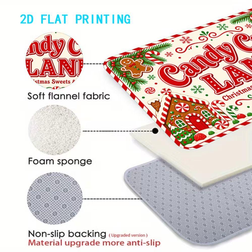 Soft Christmas Printed Door Pads Anti Slip Decorative Floor Mat  Outdoor Decor